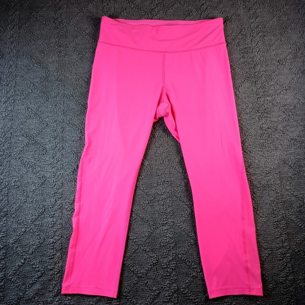 Juicy Couture Women's Large Sport Neon Pink Cropped Leggings Mesh Panel